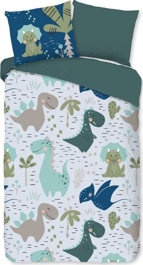 Zelené/modré dětské povlečení na jednolůžko z mikrovlákna 140x200 cm – Good Morning GOOD MORNING