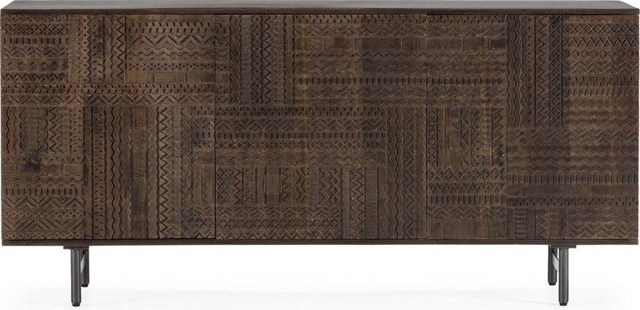 Tmavě hnědá komoda z mangového dřeva 160x75x40 cm Kalai – MOME Mome