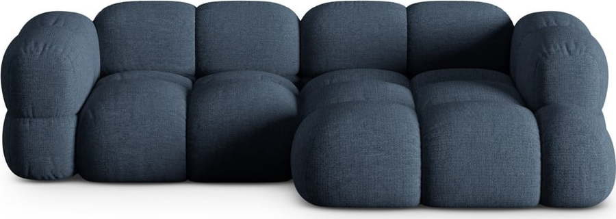 Tmavě modrá rohová pohovka (pravý roh/s lenoškou) Loretto – Cosmopolitan Design Cosmopolitan design