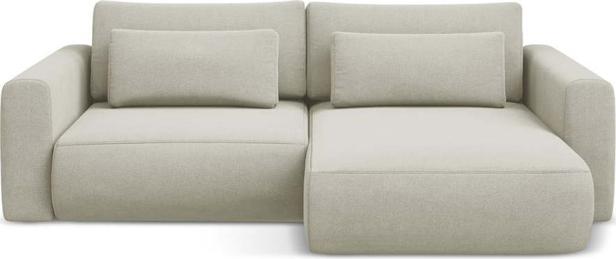 Béžová rozkládací/s úložným prostorem rohová pohovka (pravý roh/s lenoškou) Kapua – Makamii Makamii