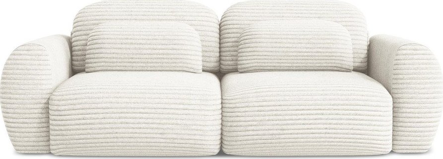 Béžová manšestrová rozkládací/s úložným prostorem pohovka 266 cm Kini – Makamii Makamii