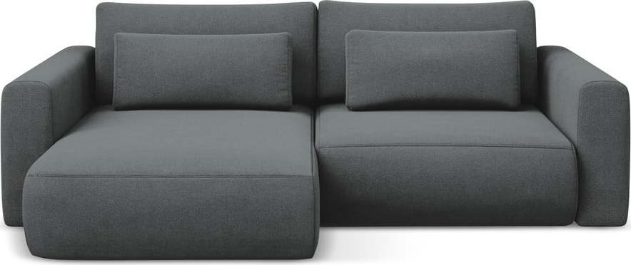 Tmavě šedá rozkládací/s úložným prostorem rohová pohovka (levý roh/s lenoškou) Kapua – Makamii Makamii