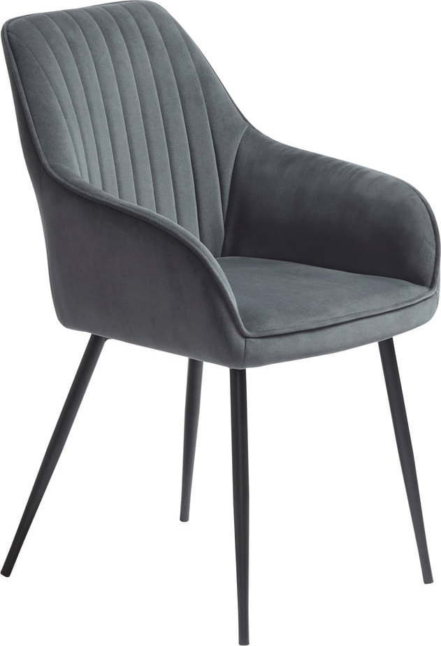 Šedá čalouněná jídelní křesla v sadě 2 ks s područkami Nolan Stripe – Unique Furniture Unique Furniture