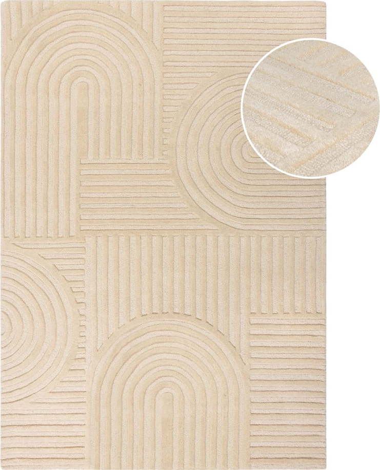 Béžový ručně tkaný vlněný koberec 240x340 cm Zen Garden – Flair Rugs Flair Rugs