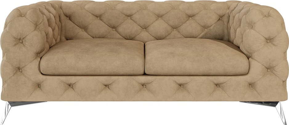 Světle hnědá sametová pohovka 185 cm Chelsea – Ropez Ropez