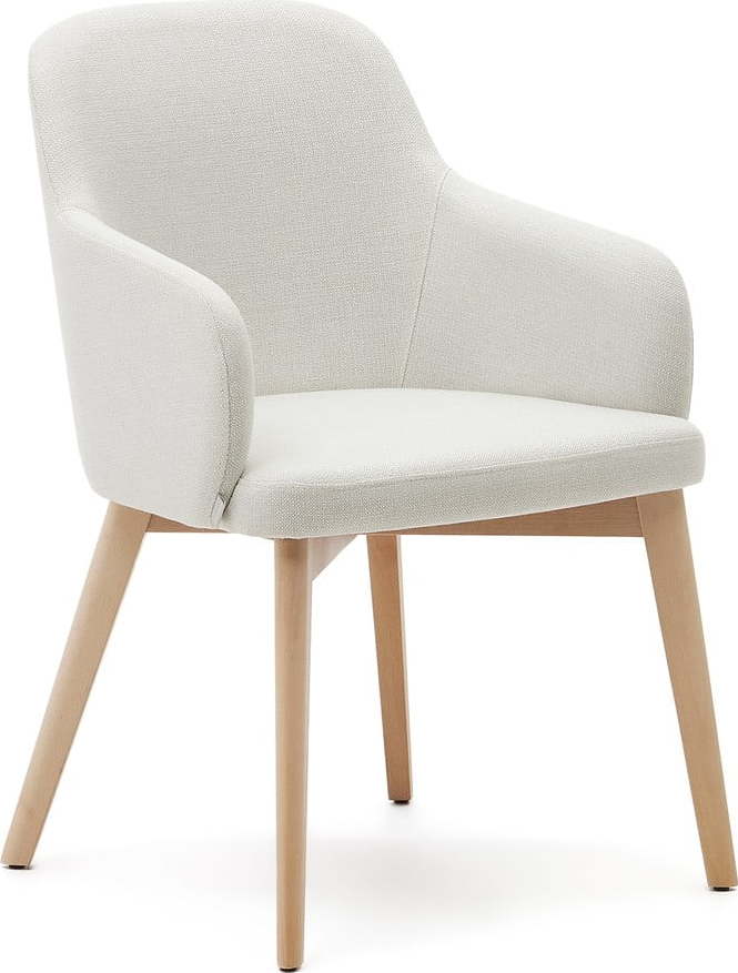 Krémové čalouněné jídelní křeslo s područkami Nelida – Kave Home Kave Home