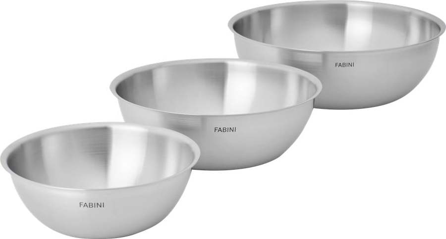 Nerezové mísy v sadě 3 ks ve stříbrné barvě ø 25
