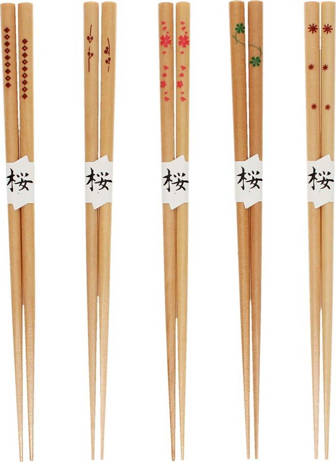 Dřevěné hůlky v sadě 5 ks v přírodní barvě Delicate – Rex London Rex London