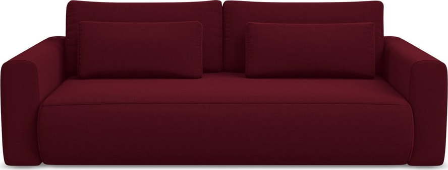 Vínová sametová rozkládací/s úložným prostorem pohovka 238 cm Kapua – Makamii Makamii