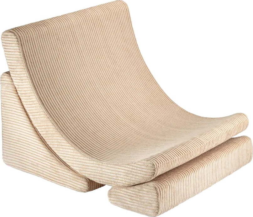 Světle hnědé manšestrové dětské křesílko Moon – Wigiwama Wigiwama