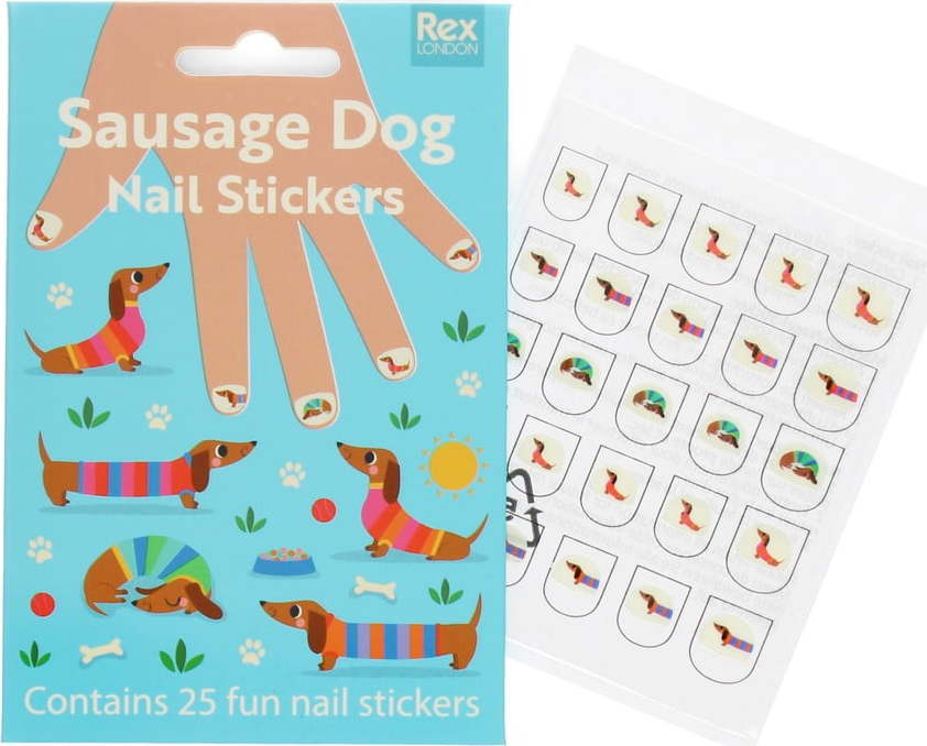 Kreativní sada Sunny Sausage Dog – Nail stickers – Rex London Rex London