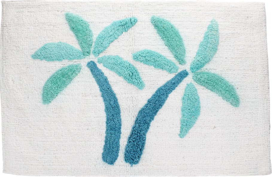 Bílá/modrá koupelnová předložka 50x80 cm Palm Trees – Rex London Rex London