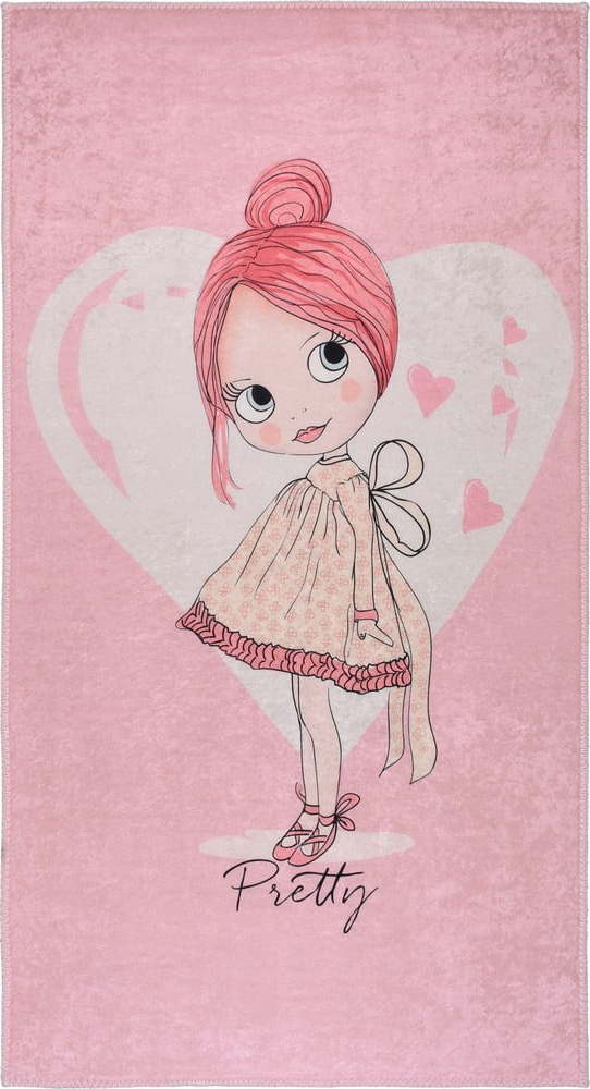 Růžový pratelný dětský koberec 120x180 cm Pretty Girl – Vitaus Vitaus