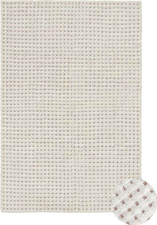 Slonovinový pratelný/ručně tkaný vlněný koberec 80x140 cm Unexpected Wool – Lorena Canals Lorena Canals