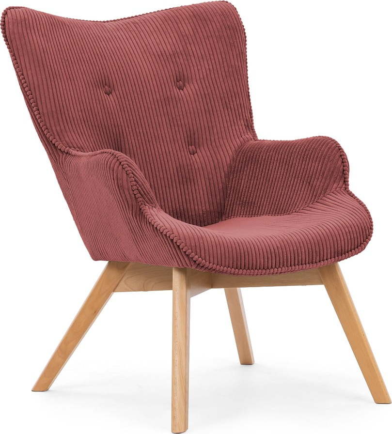 Červené manšestrové křeslo Niko – Ropez Ropez