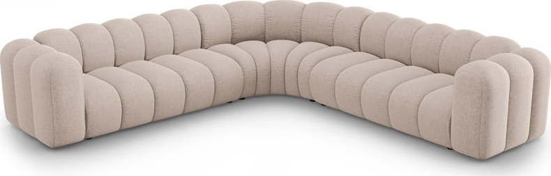 Béžová žinylková modulární rohová pohovka Lupine – Micadoni Micadoni