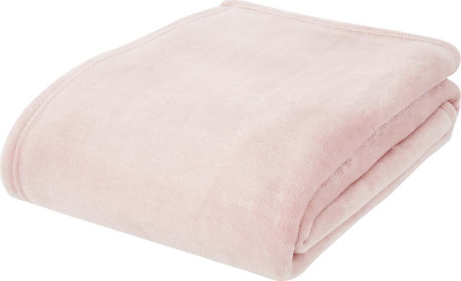 Světle růžová deka z mikroplyše 130x170 cm Raschel Velvet – Catherine Lansfield Catherine Lansfield