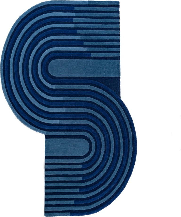 Tmavě modrý ručně tkaný vlněný koberec 200x290 cm Conway Retro – Flair Rugs Flair Rugs
