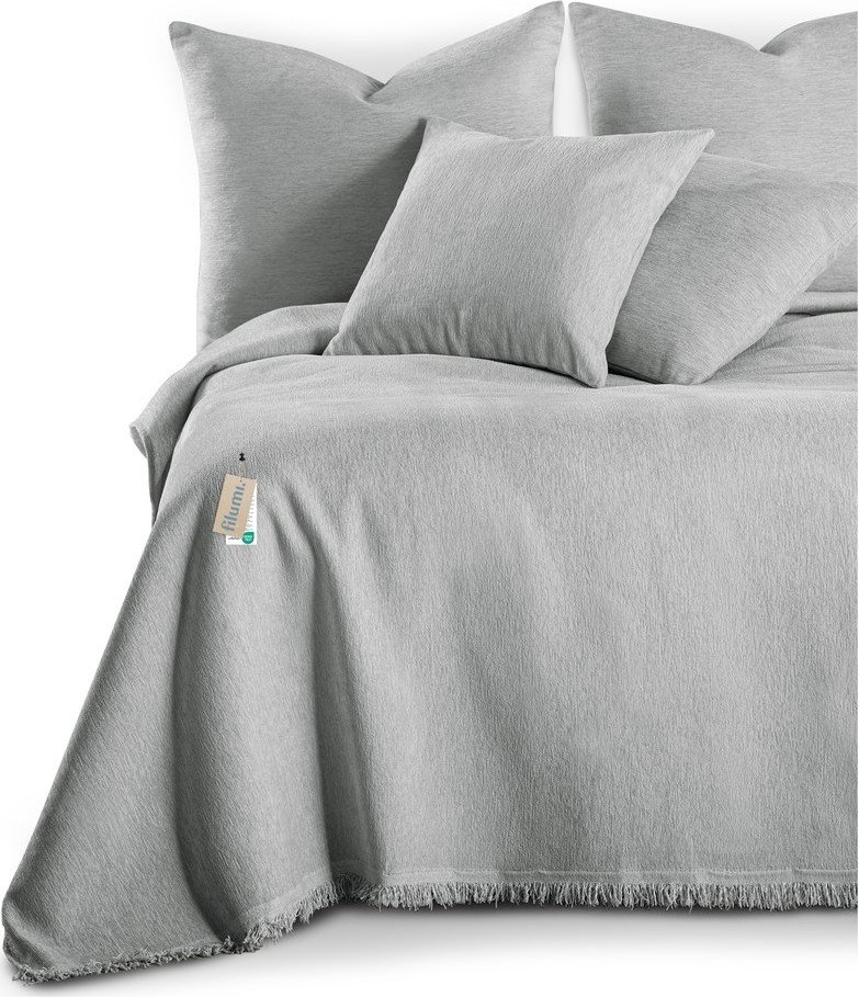 Světle šedý přehoz z žinylky 220x240 cm Talo – Filumi Filumi