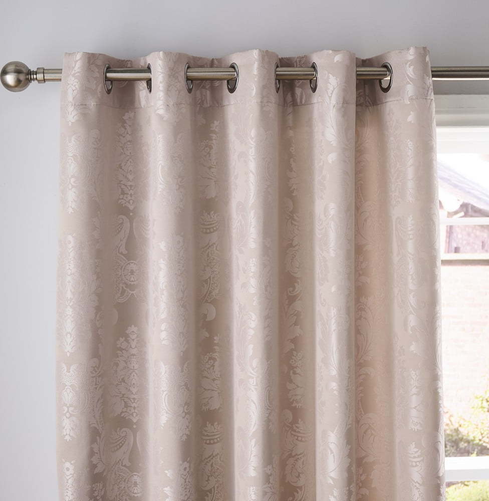 Béžové damaškové závěsy v sadě 2 ks 168x183 cm Damask Jacquard – Catherine Lansfield Catherine Lansfield