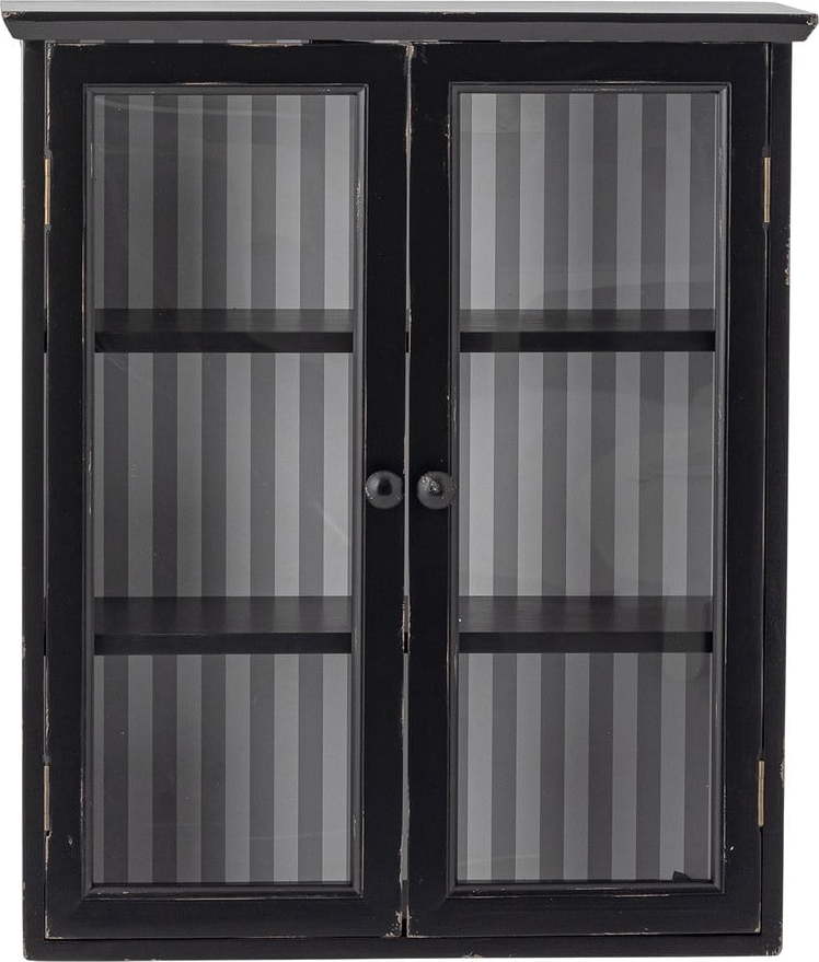 Černá závěsná vitrína z jedlového dřeva 51