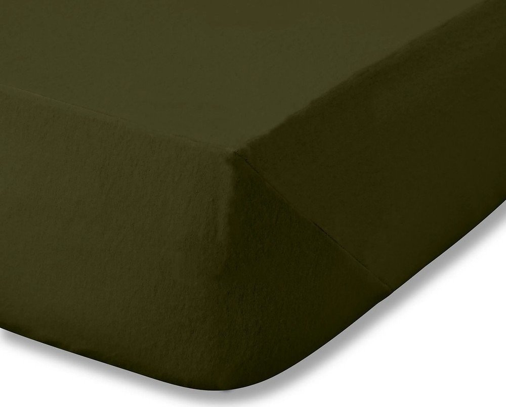 Khaki napínací flanelové prostěradlo 135x190 cm Brushed – Catherine Lansfield Catherine Lansfield