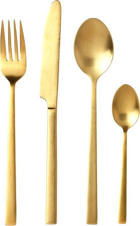 Ocelový příborv mosazné barvě 16 ks Brass – Bitz Bitz