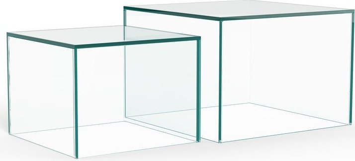 Skleněné konferenční stolky v sadě 2 ks 50x50 cm Dice – Actona Actona