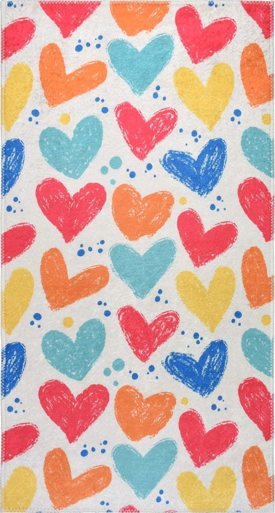 Pratelný dětský koberec 100x160 cm Hearts of Love – Vitaus Vitaus