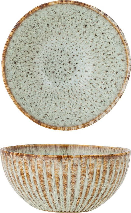 Modrá/béžová servírovací/na ovoce miska z kameniny 200 ml Fleur – Bloomingville Bloomingville