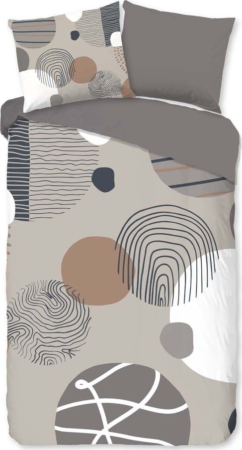 Šedé bavlněné povlečení na jednolůžko/prodloužené 140x220 cm Hendrik – Good Morning GOOD MORNING