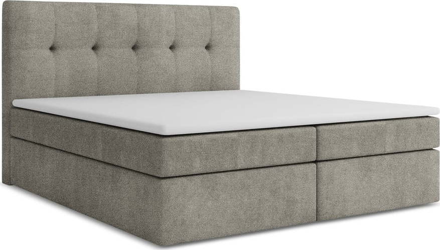 Šedá boxspring postel s úložným prostorem 140x200 cm Palta – Makamii Makamii
