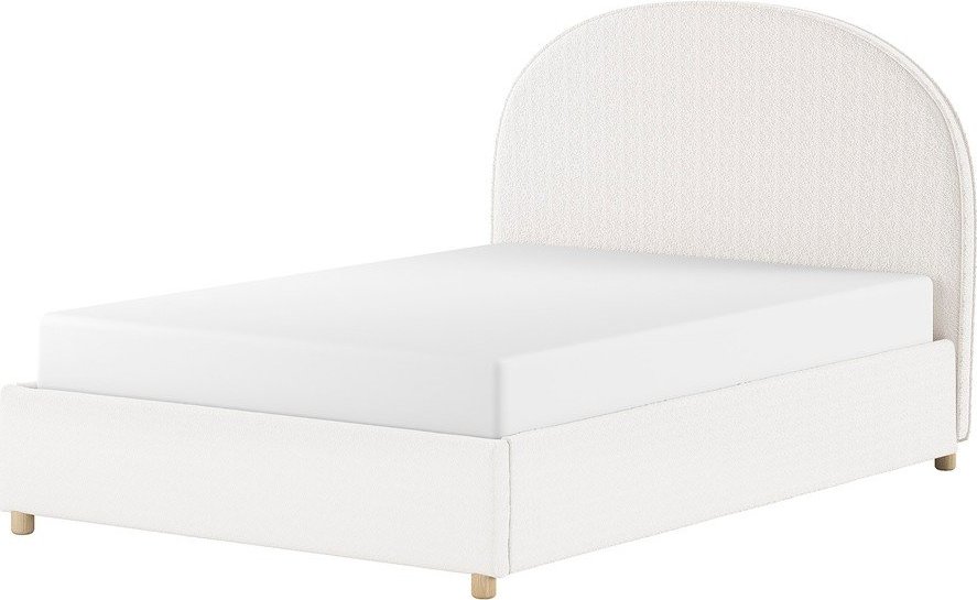 Bílá čalouněná dvoulůžková postel s úložným prostorem s roštem 140x200 cm Moon – Vipack Vipack