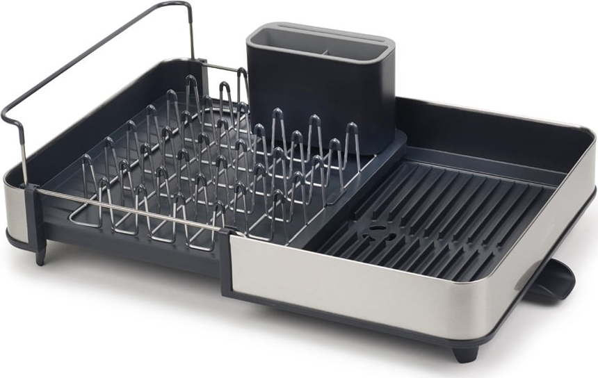 Tmavě šedý nastavitelný odkapávač z nerezové oceli 36x32 cm Extend Steel – Joseph Joseph Joseph joseph