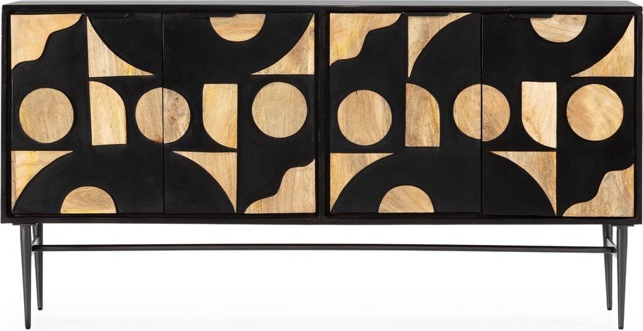 Černá komoda z mangového dřeva 175x90x40 cm Navya – MOME Mome