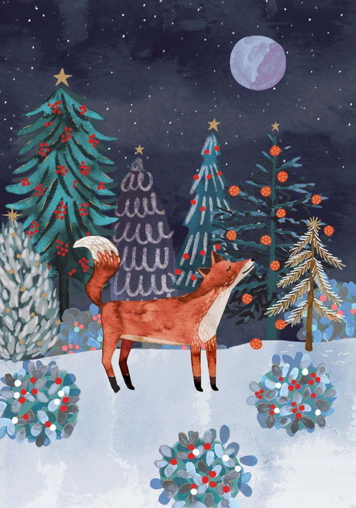 Přání s vánočním motivem v sadě 5 ks Lodestar – Roger la Borde Roger la Borde