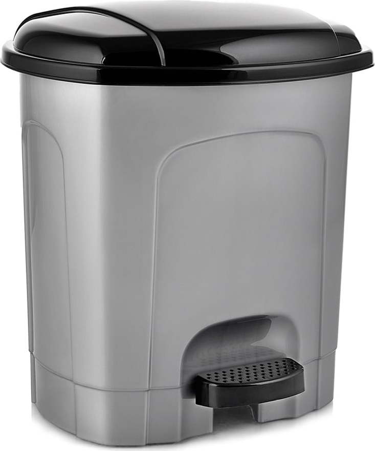 Šedý nášlapný plastový odpadkový koš 3 l – Orion Orion