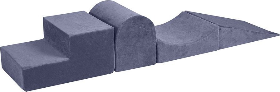 Šedomodré sametové pěnové hřiště 45x193x30 cm Montessori – Meowbaby MeowBaby