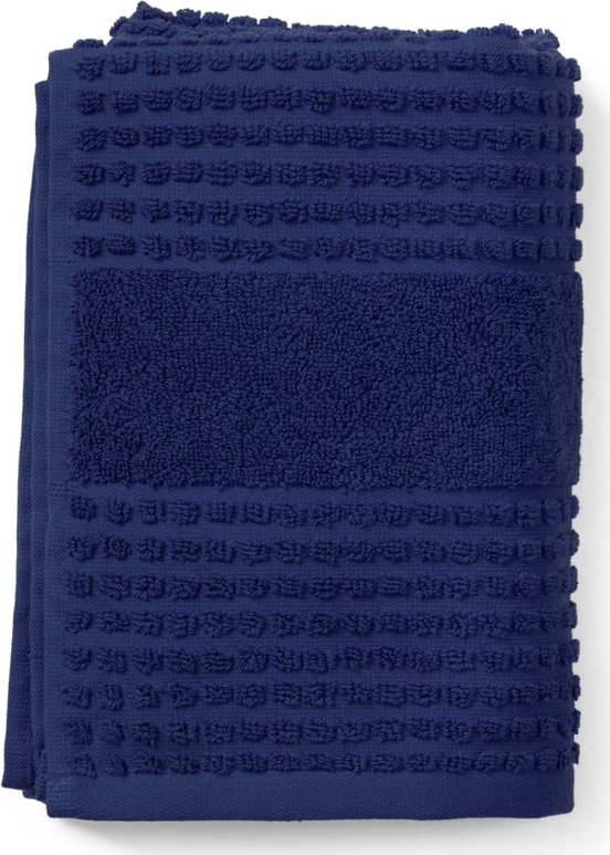 Tmavě modrý froté ručník z Bio bavlny 50x100 cm Check – JUNA Juna