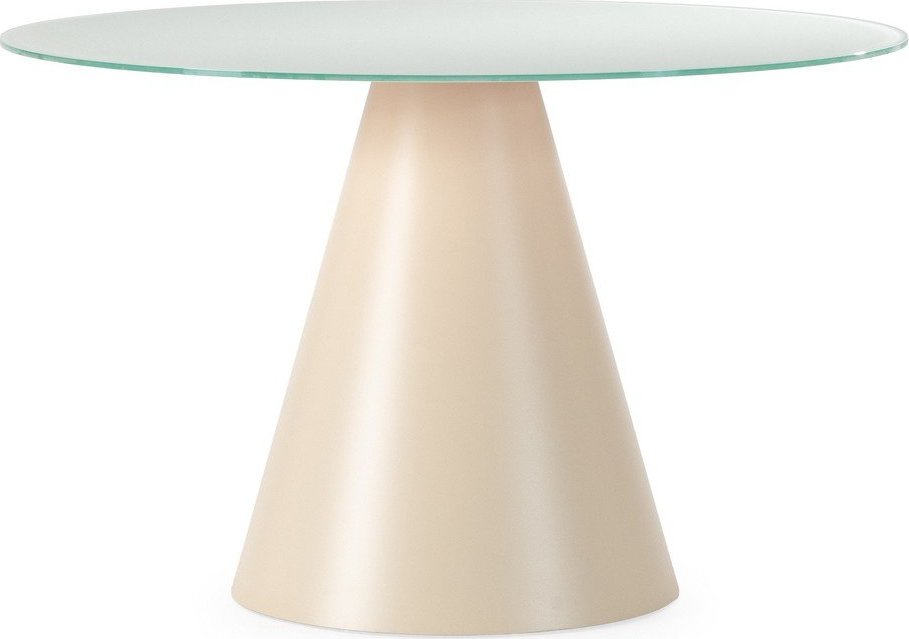 Kulatý jídelní stůl se skleněnou deskou ø 120 cm Vida – MOME Mome
