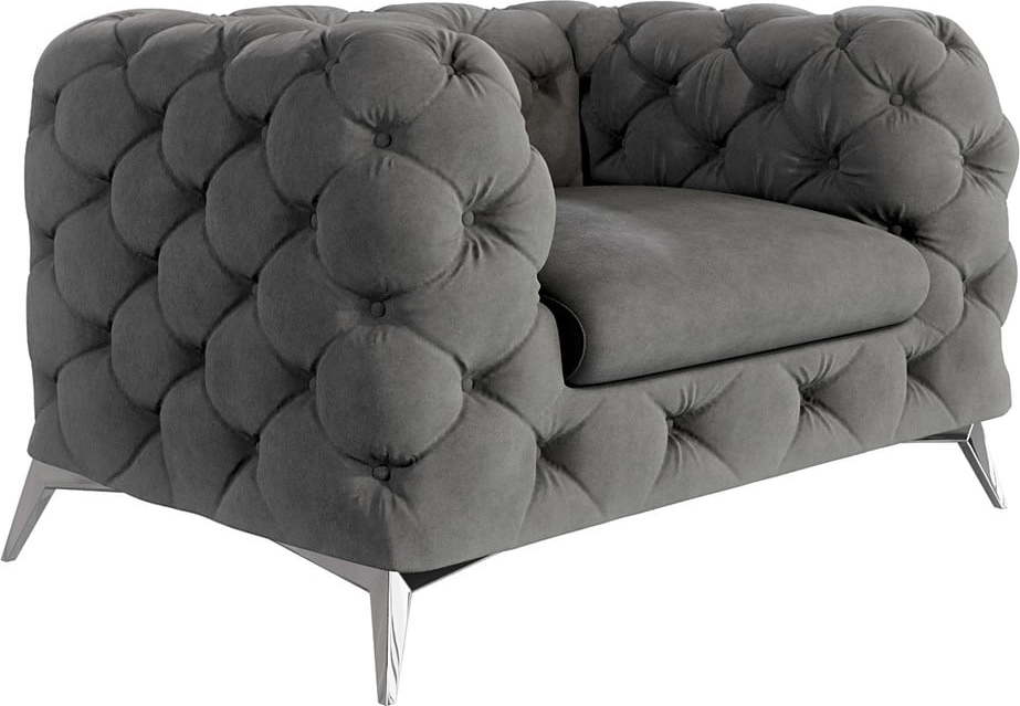 Šedé sametové křeslo Chelsea – Ropez Ropez