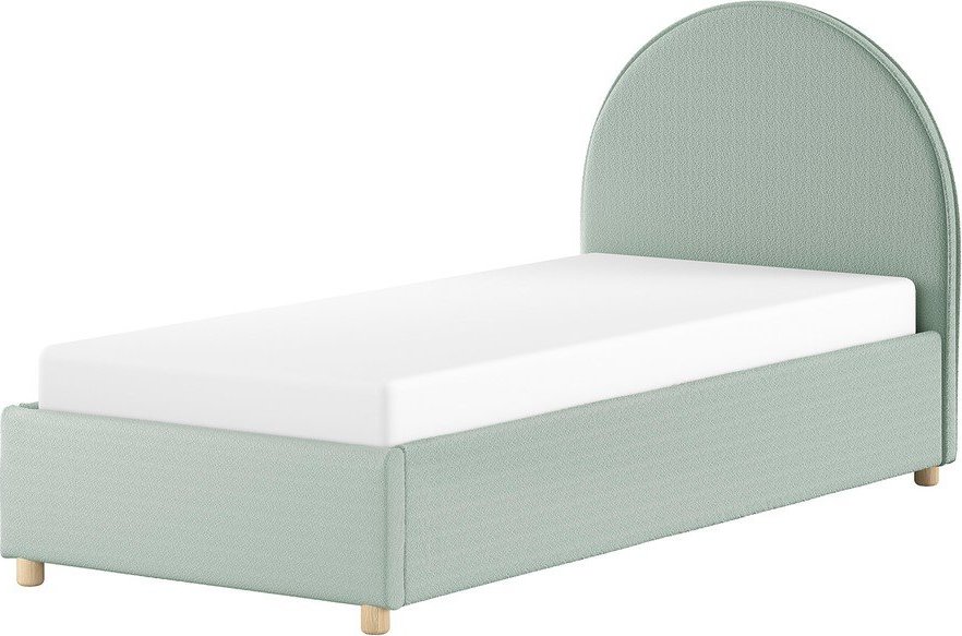 Zelená čalouněná jednolůžková postel s úložným prostorem s roštem 90x200 cm Moon – Vipack Vipack