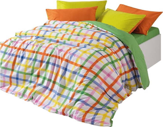 Povlečení na dvoulůžko/prodloužené z bavlny Renforcé s prostěradlem/4dílné 200x220 cm Hype – Mijolnir Mijolnir