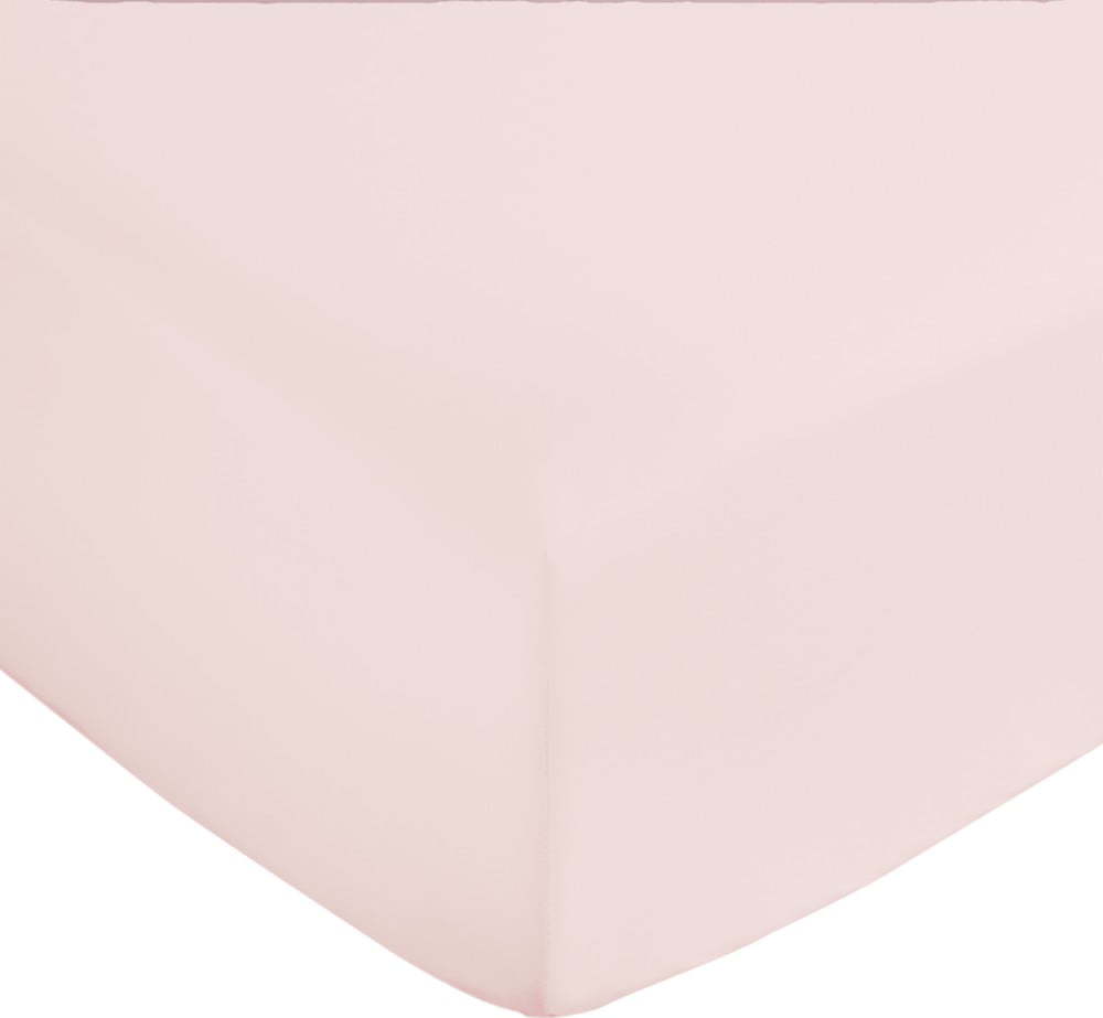 Růžové napínací prostěradlo z bavlněného saténu 150x200 cm Cotton Sateen – Bianca Bianca