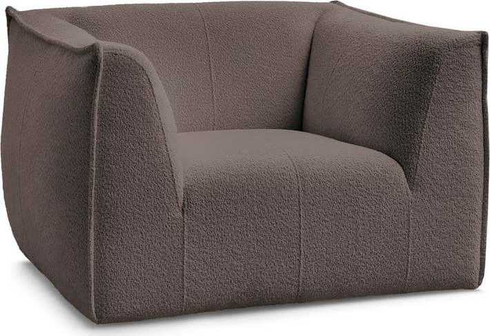 Hnědé křeslo z textilie bouclé Giorgia – Bobochic Paris Bobochic Paris