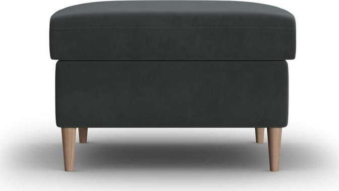 Tmavě šedá sametová podnožka Kyoto – Cosmopolitan Design Cosmopolitan design