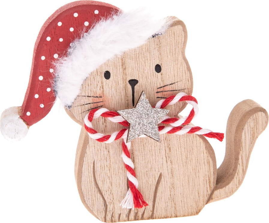 Dřevěná vánoční figurka (výška 10 cm) Cat – Dakls Dakls