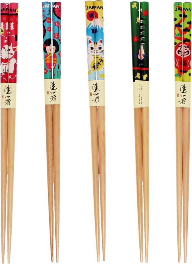 Dřevěné hůlky v sadě 5 ks v přírodní barvě Wagara – Rex London Rex London