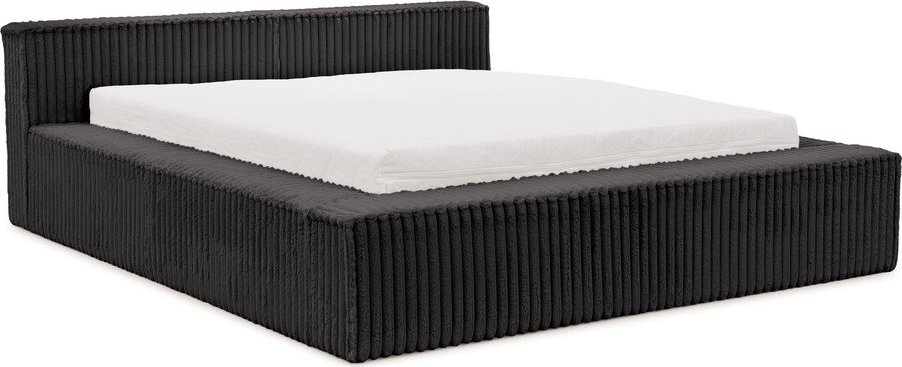 Černá čalouněná dvoulůžková postel s úložným prostorem s roštem 180x200 cm Cloe – Ropez Ropez