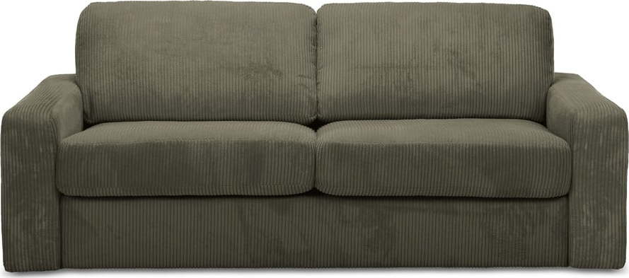 Khaki manšestrová rozkládací pohovka 195 cm Nona – Makamii Makamii